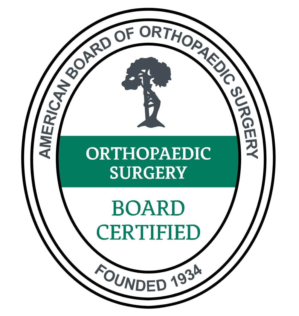 American Board of Orthopaedic Surgery “Board Certified” seal for orthopaedic surgery