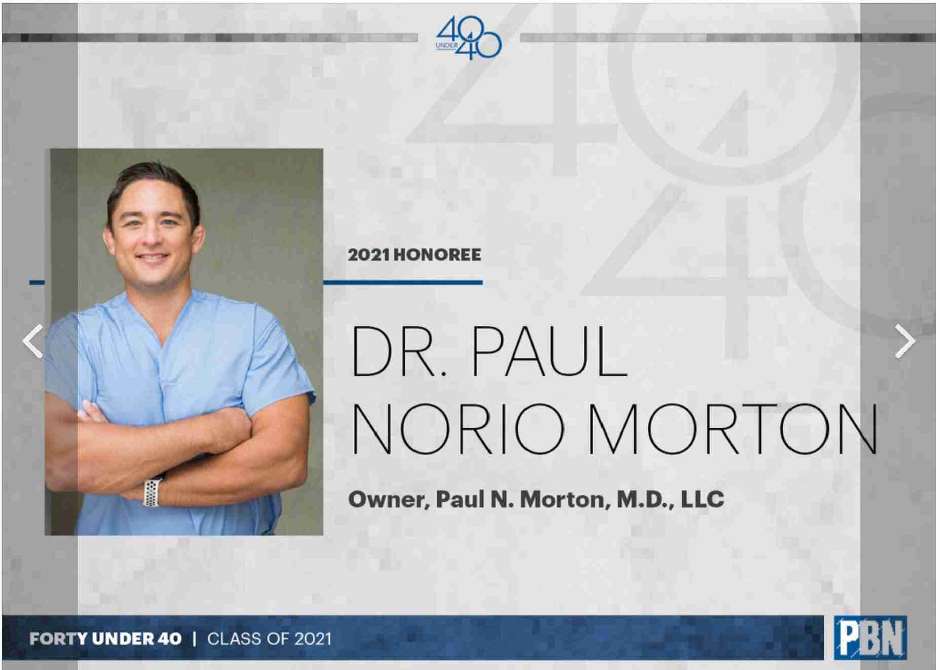 40 under 40 Paul Norio Morton Nomination